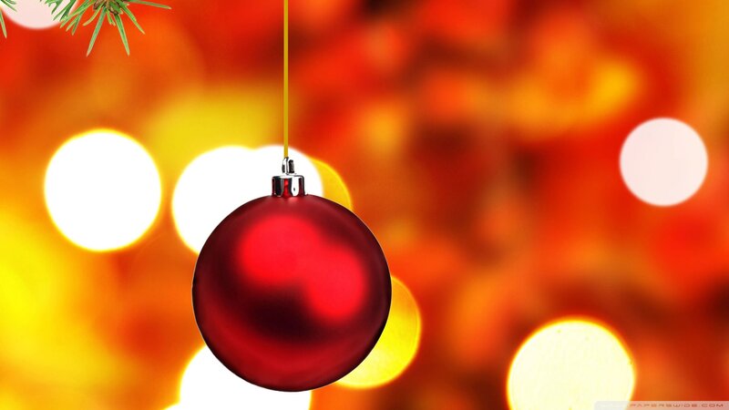 Red Ornament Hanging — Festive