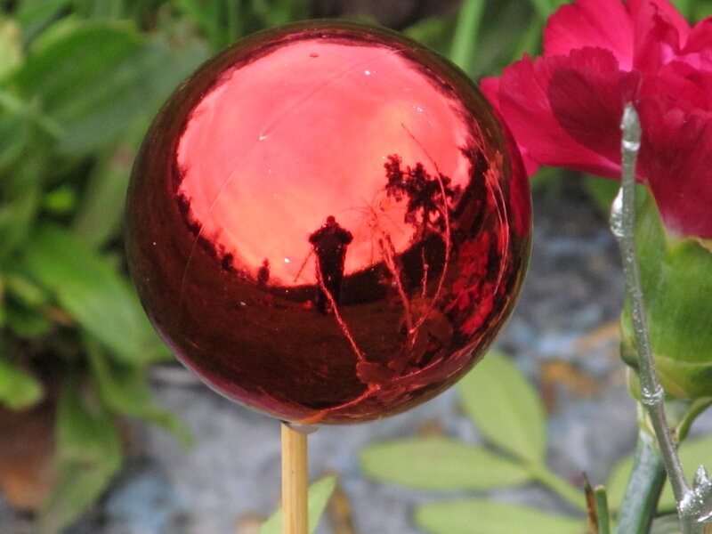 Red Ornament in Garden