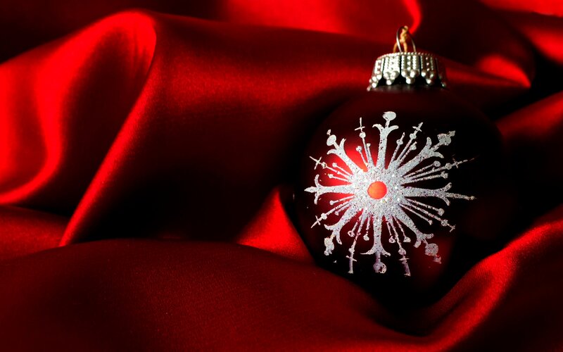 Red Ornament on Fabric