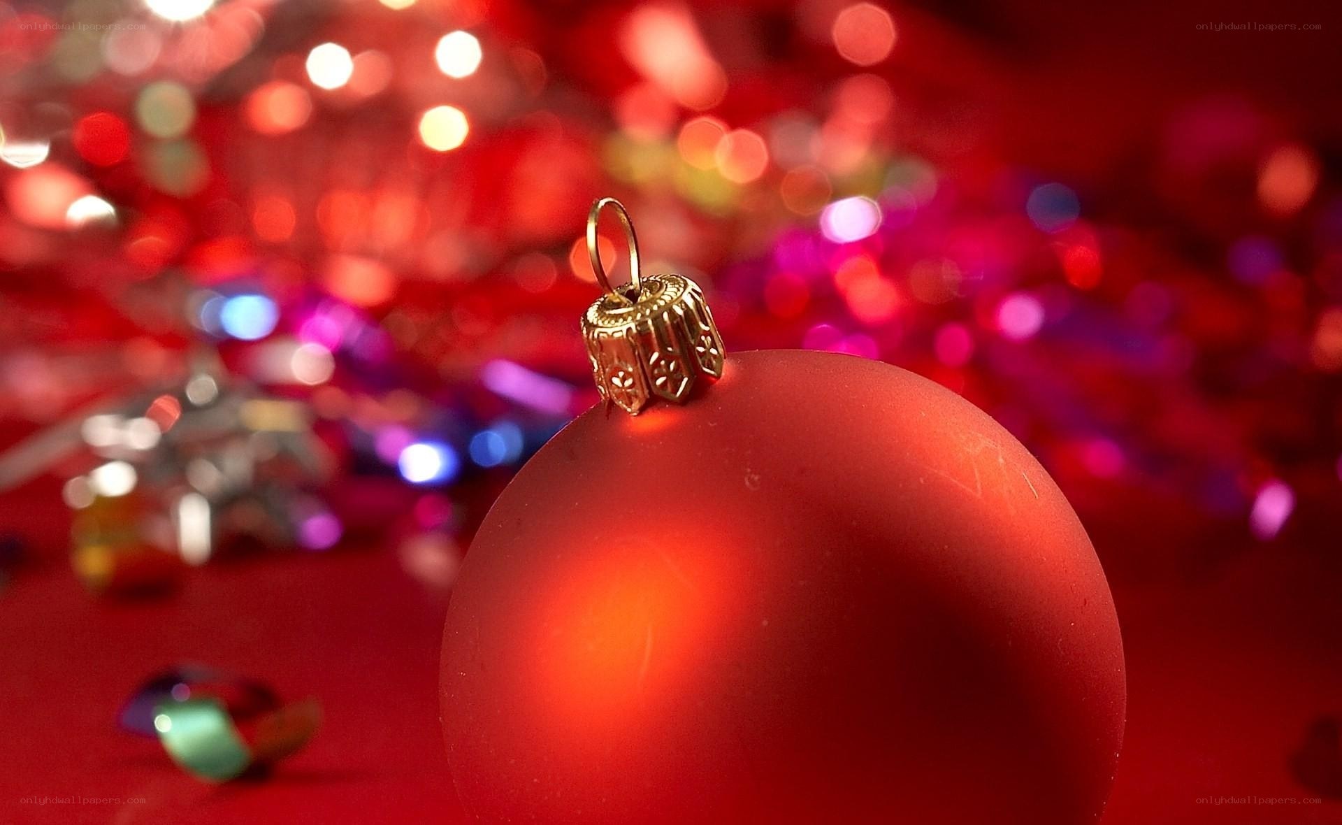 Red ornament on festive background