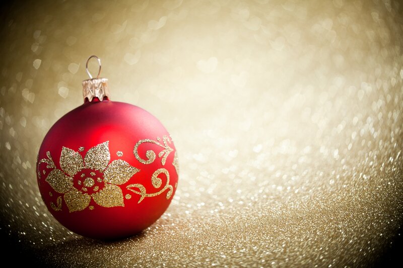 Red Ornament on Gold