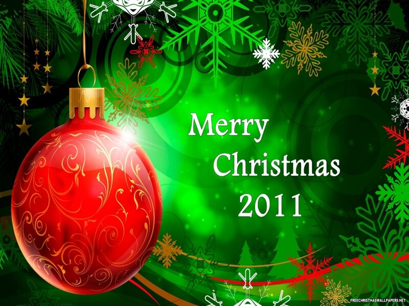 Red Ornament on Green Background — Festive, Winter, Digital Art