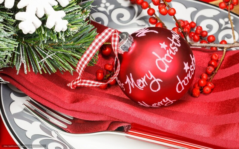 Red Ornament on Napkin — Festive, Winter