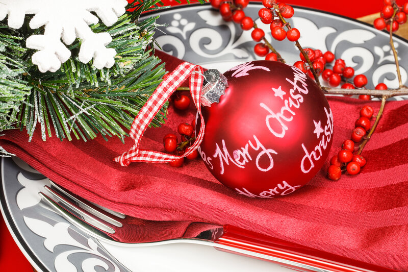 Red Ornament on Napkin