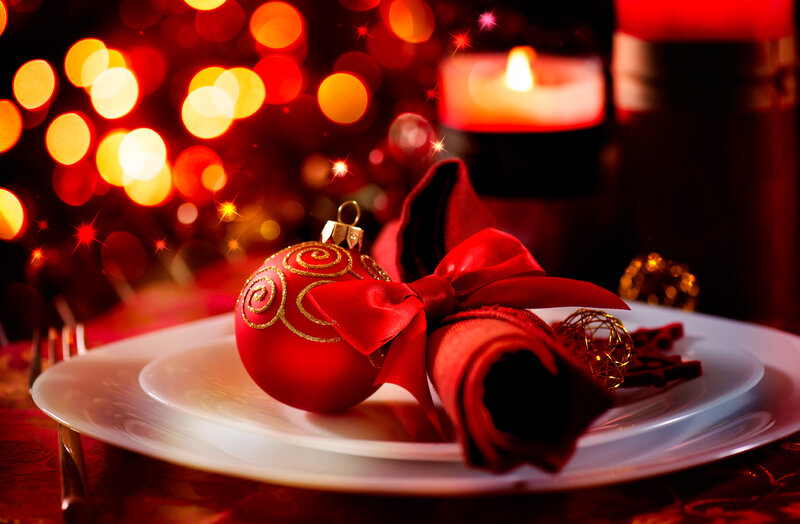 Red Ornament on Plate
