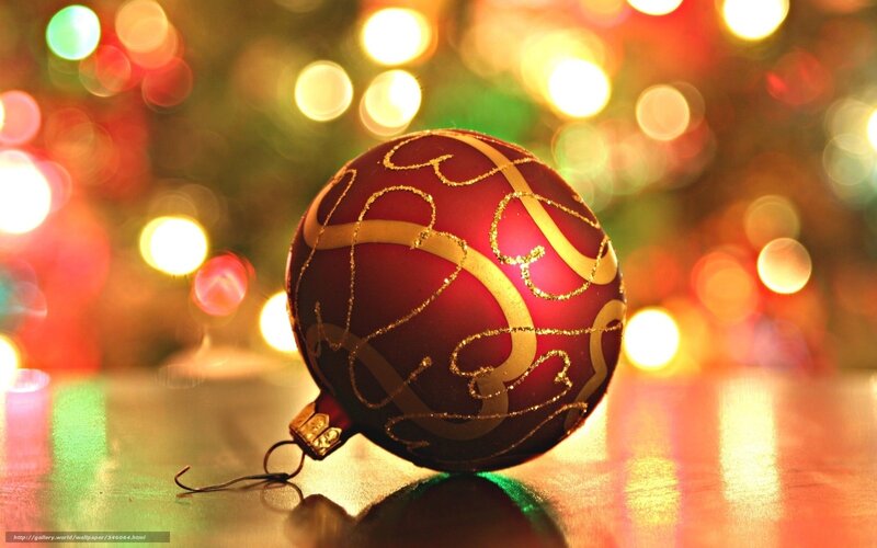Red Ornament on Table — Festive, Night