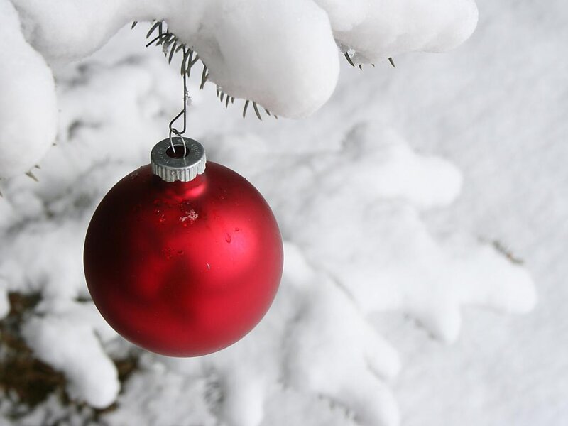 Red Ornament on Tree — Calm
