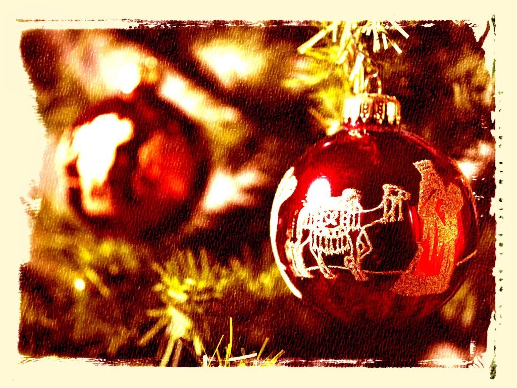 red ornament on tree