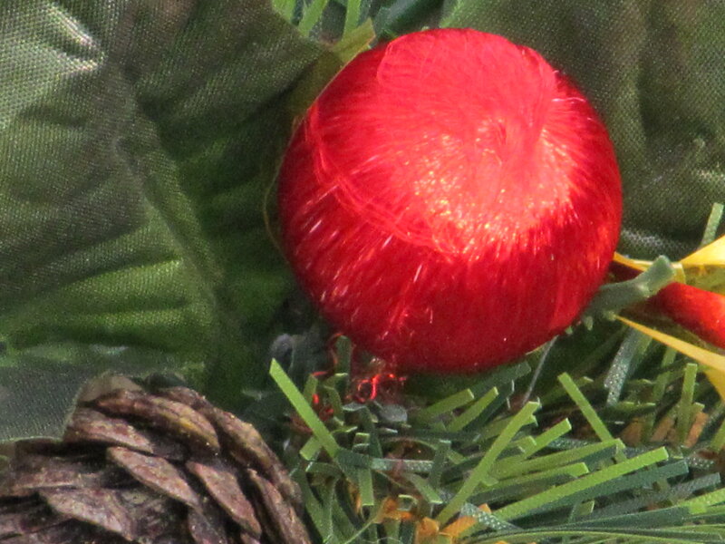 Red Ornament on Wreath — Festive