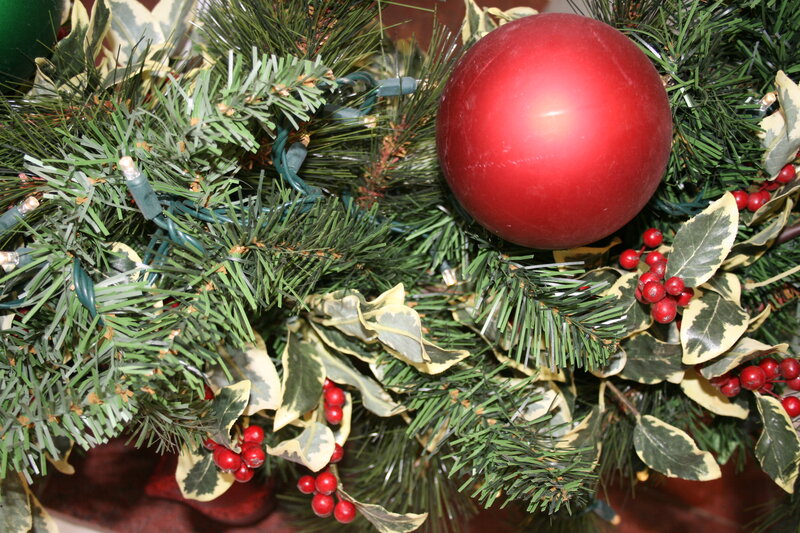Red Ornament on Wreath