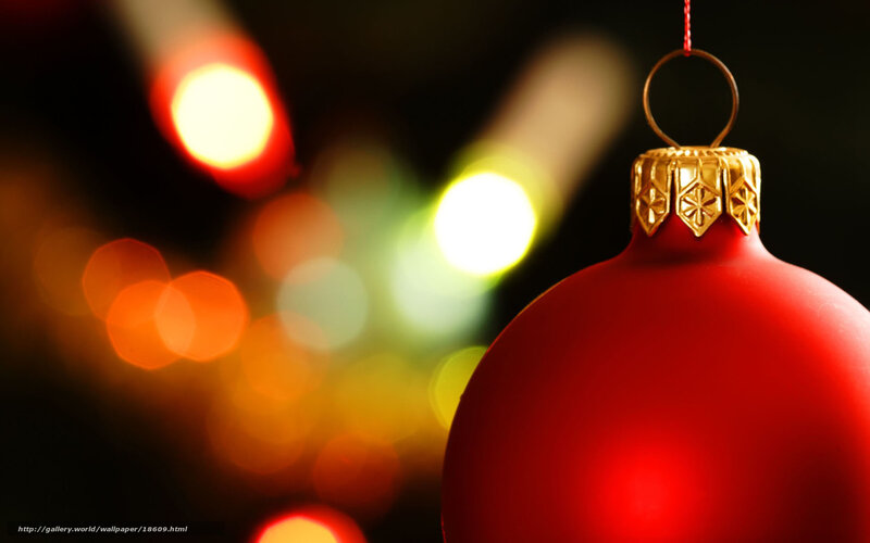 Red ornament with bokeh lights