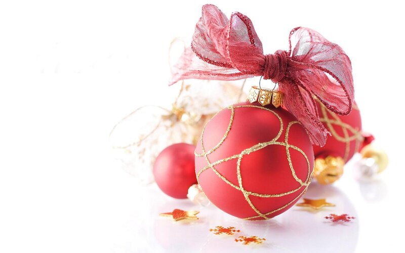Red Ornament with Bow — Festive, Winter