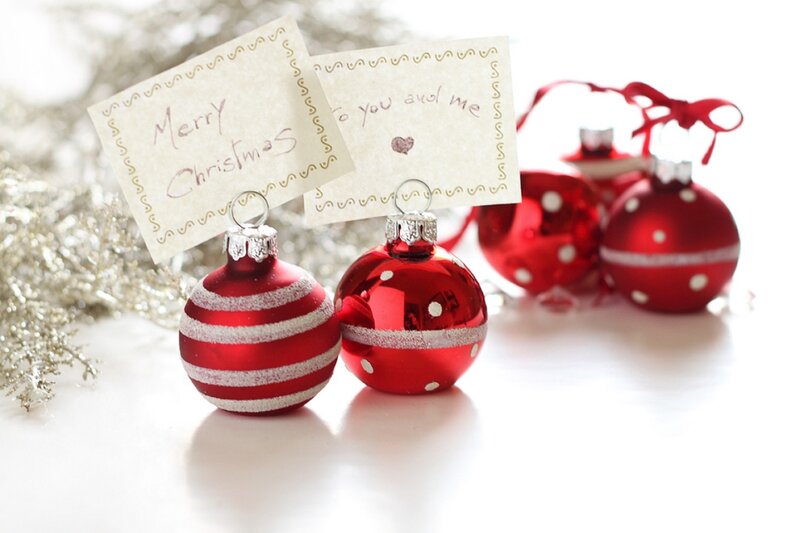 Red Ornament with Cards
