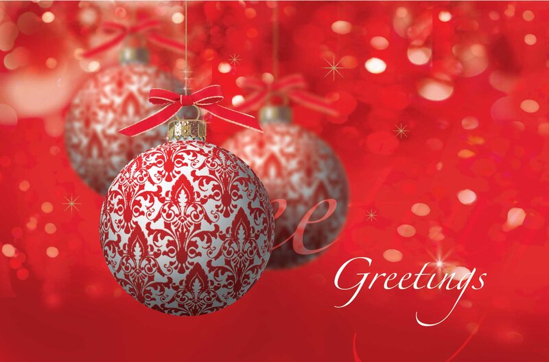 Red Ornament with Damask Pattern