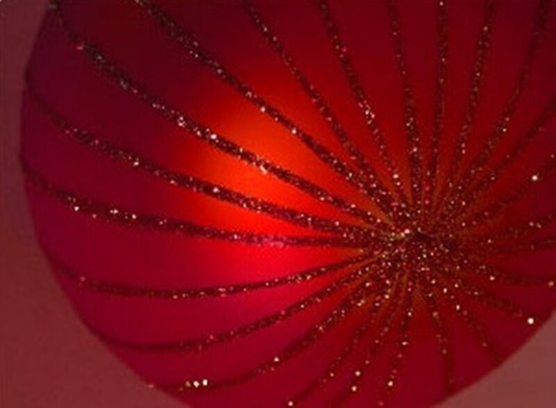 Red Ornament with Glitter — Festive, Photograph