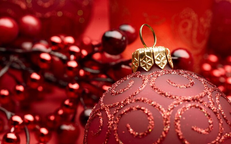 Red Ornament with Glitter