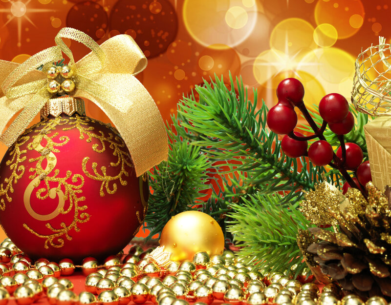 Red Ornament with Gold Bow
