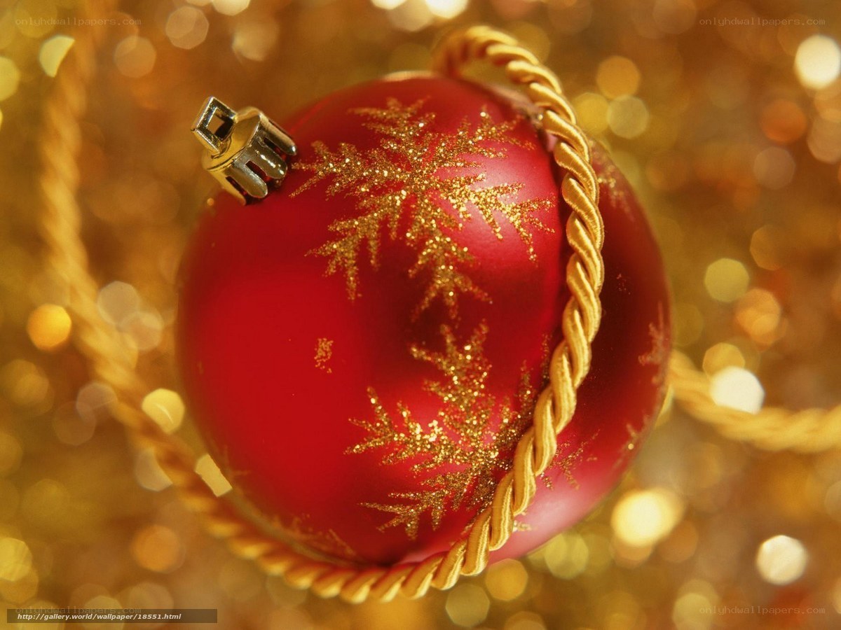 Red ornament with gold snowflake
