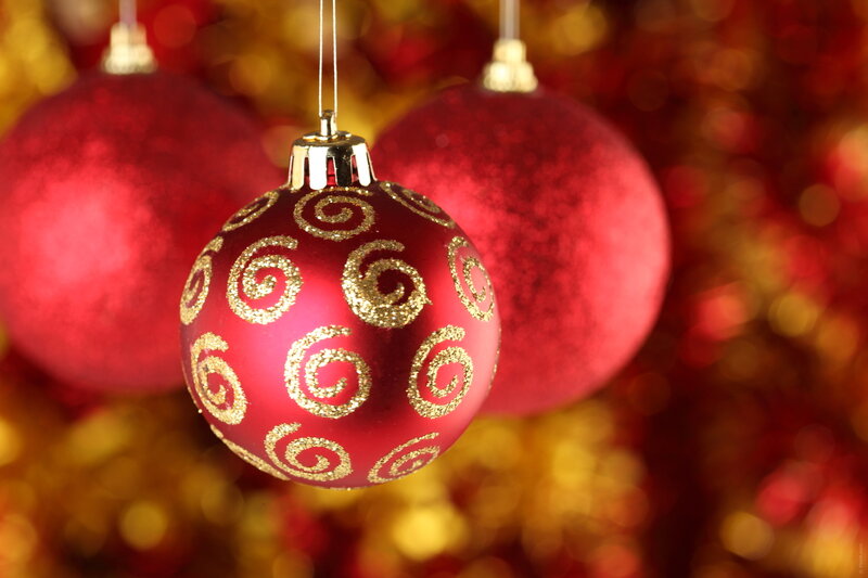 Red Ornament with Gold Swirls