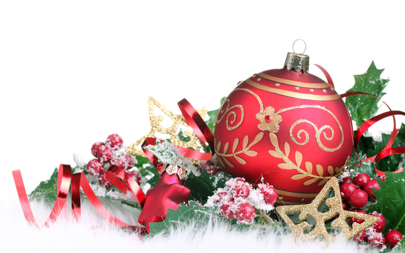 Red Ornament with Holly