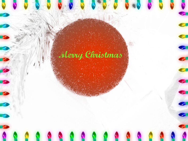 Red Ornament with Lights — White