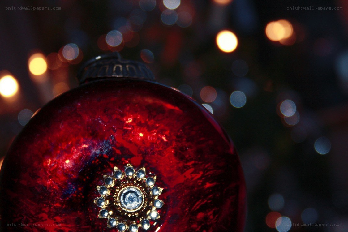 Red ornament with lights