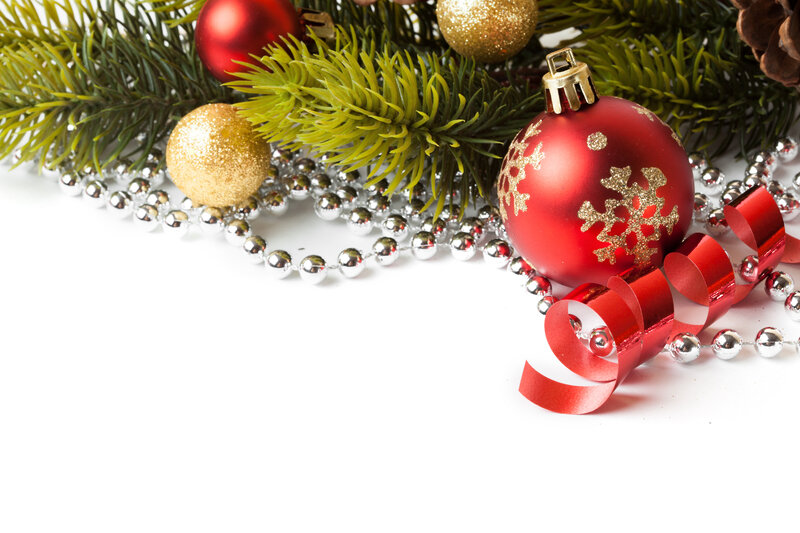 Red Ornament with Pine Branches