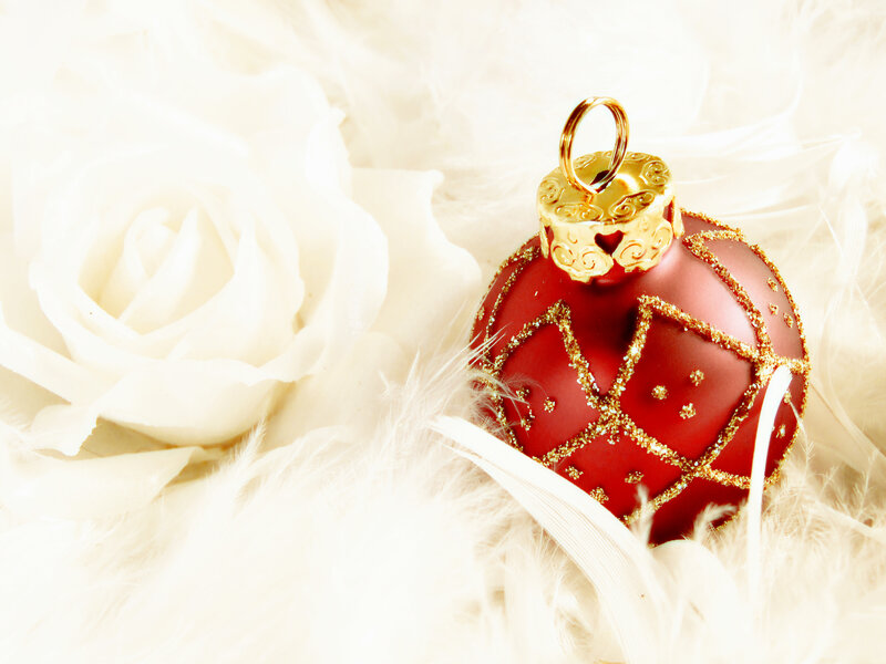 Red Ornament with Rose