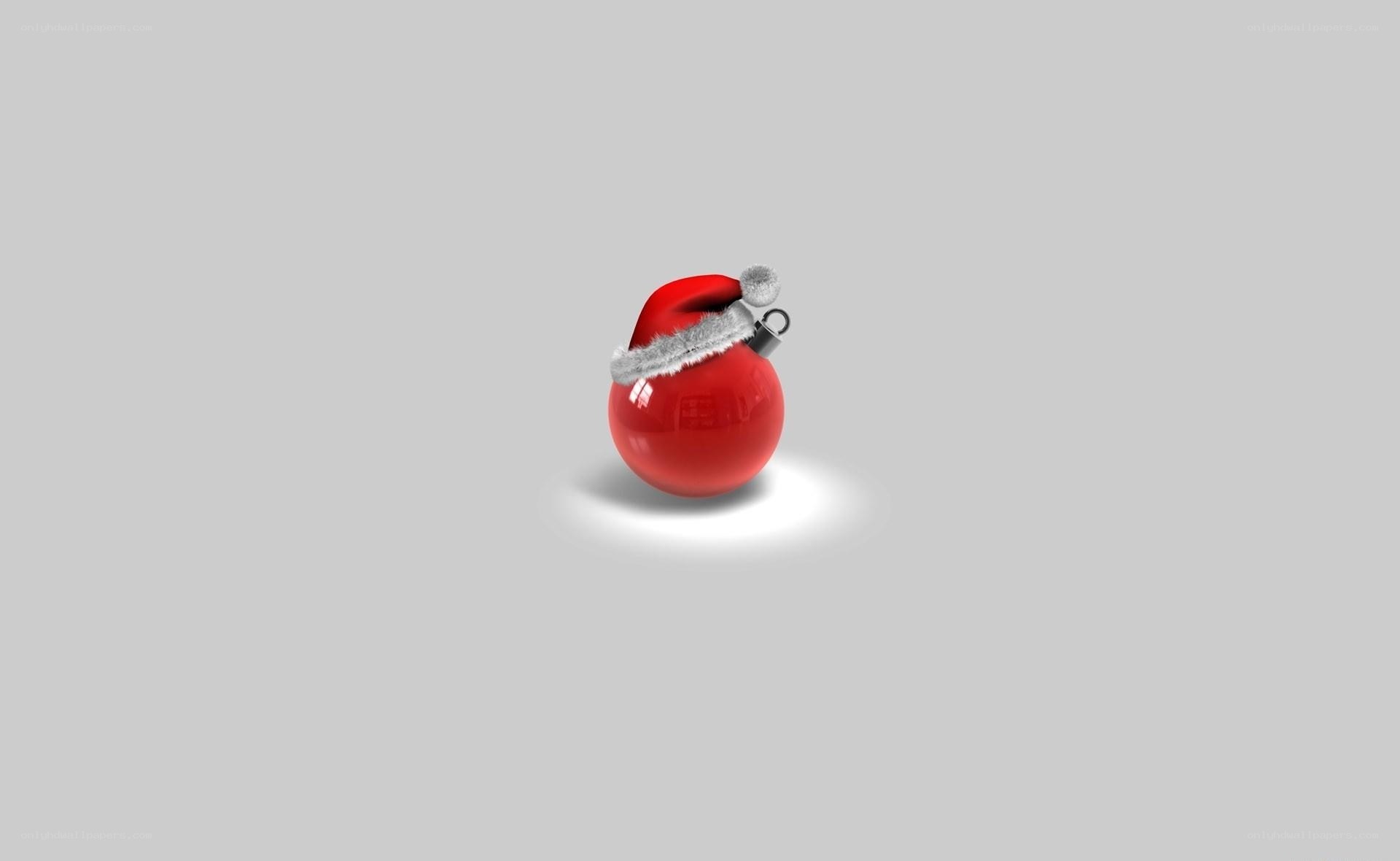 red ornament with santa hat