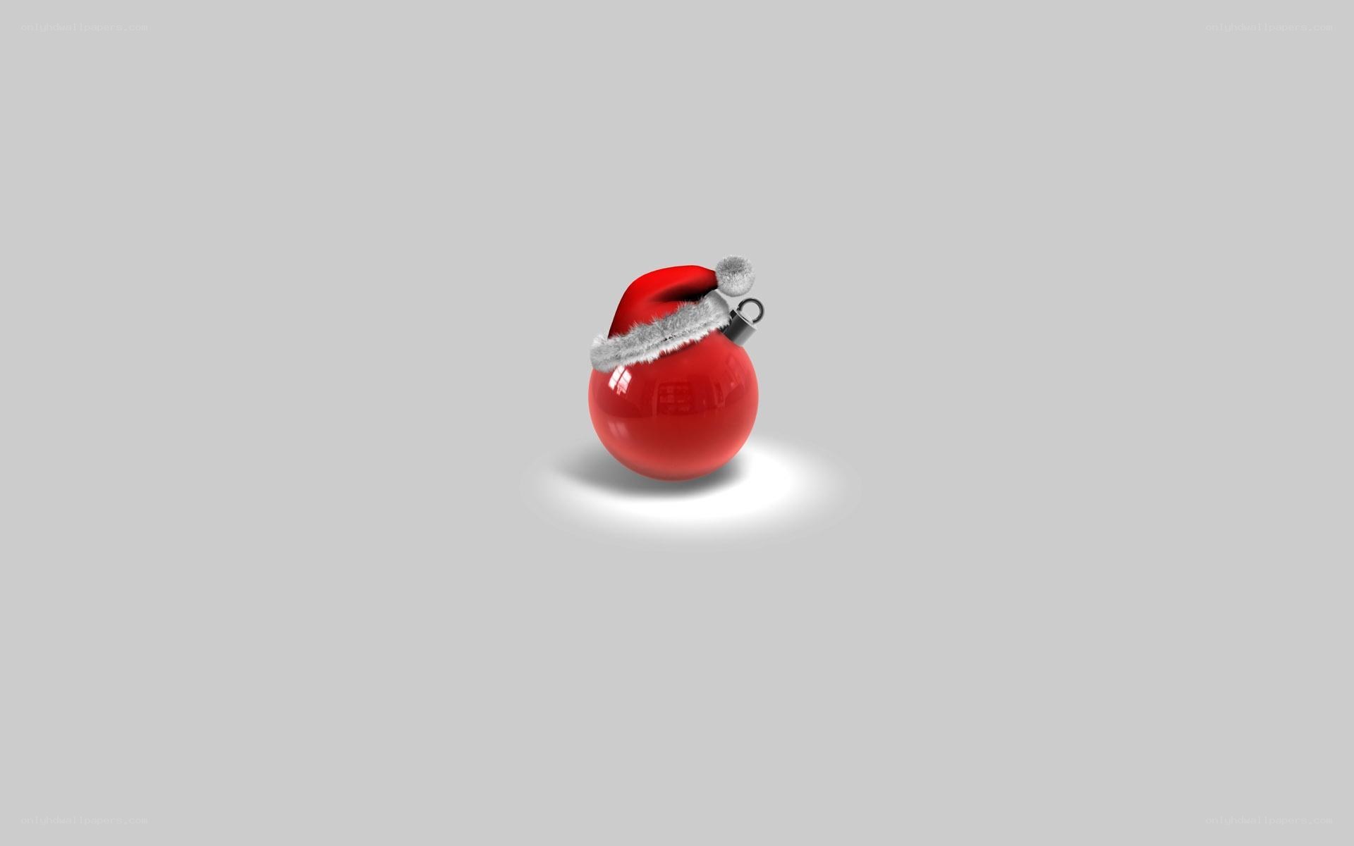 red ornament with santa hat