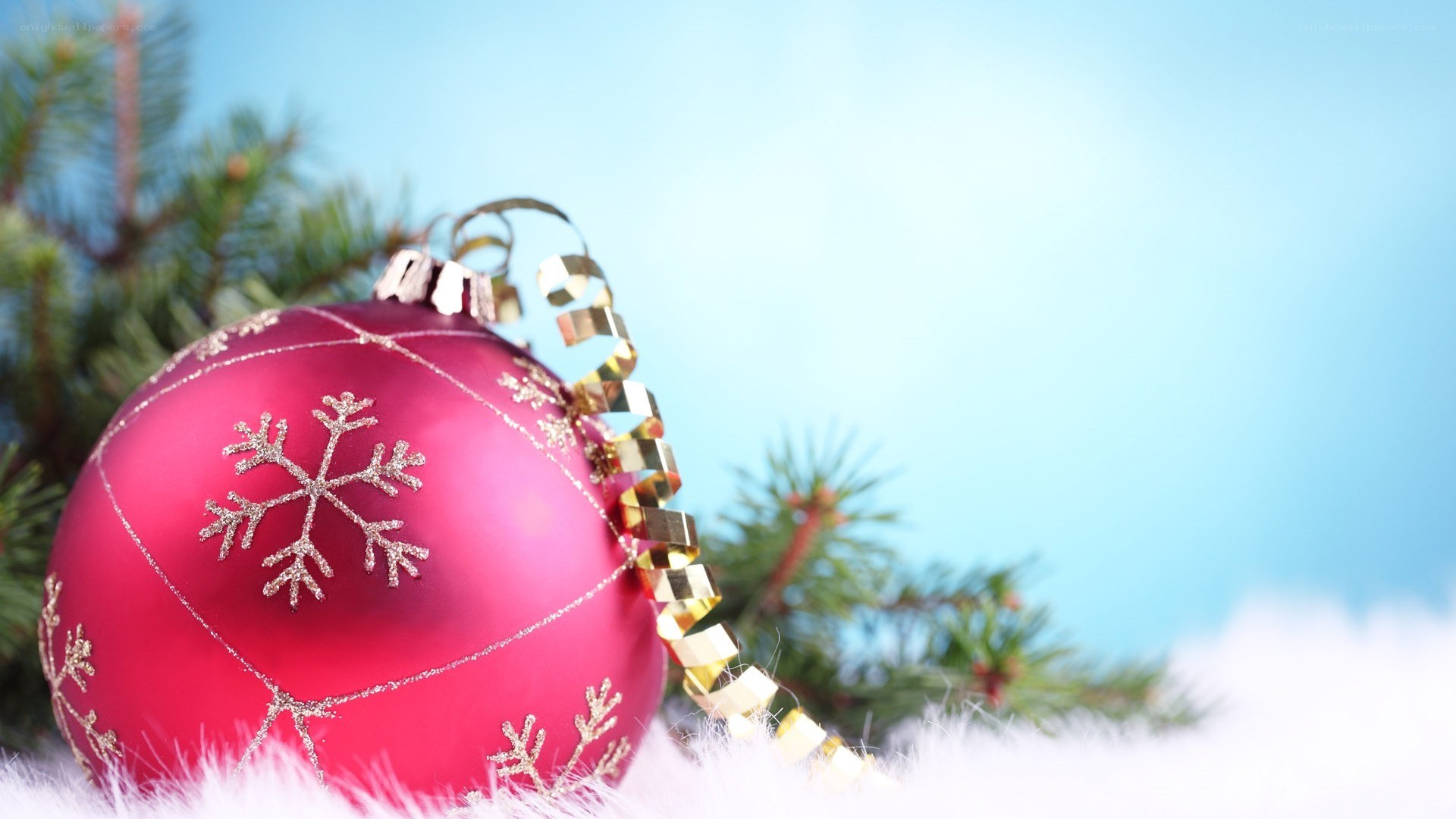 red ornament with snowflake