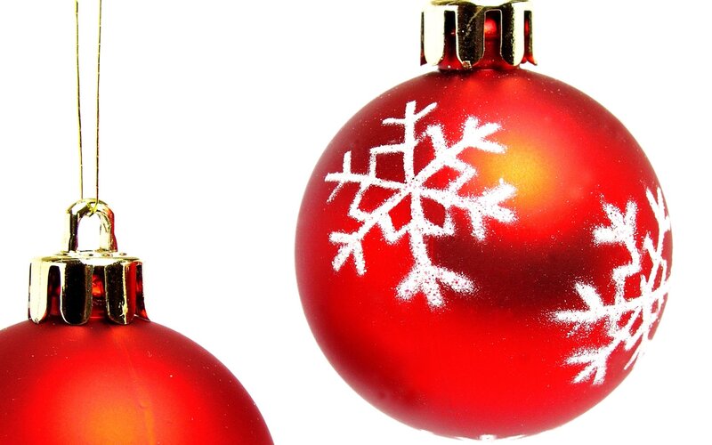 Red Ornament with Snowflakes — Festive, Winter, Photograph, Snowflake, Gold Cap