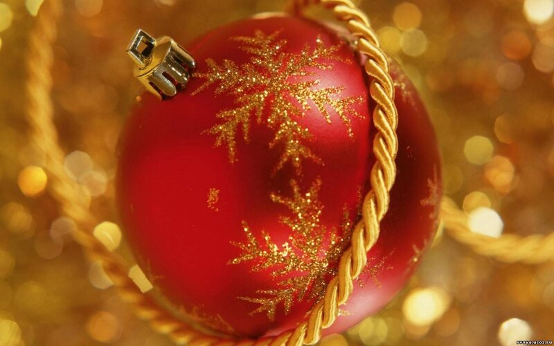Red Ornament with Snowflakes — Festive, Winter