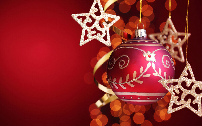 Red Ornament with Stars — Festive, Photograph