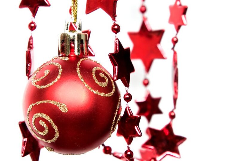 Red Ornament with Stars — Festive