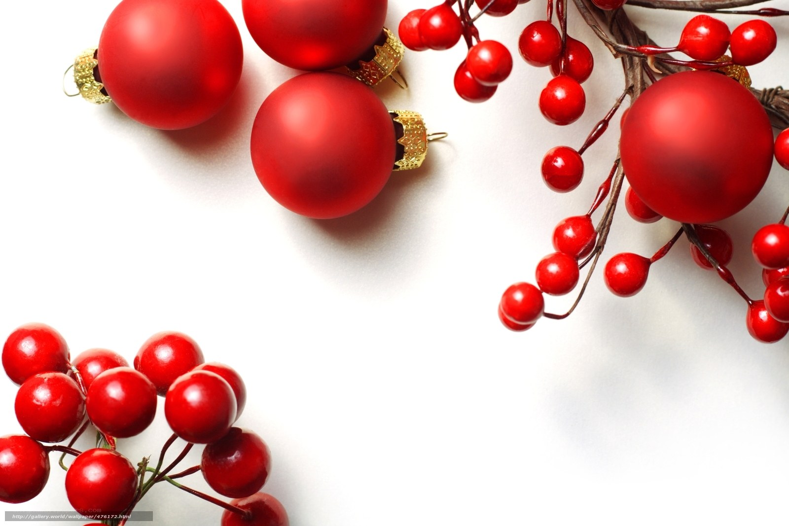 Red ornaments and berries