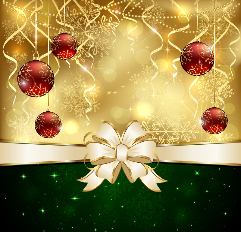 Red Ornaments and Bow
