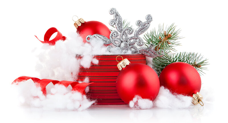 Red Ornaments and Pine