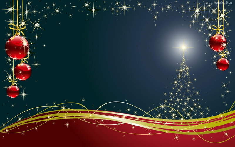 Red Ornaments and Stars — Festive
