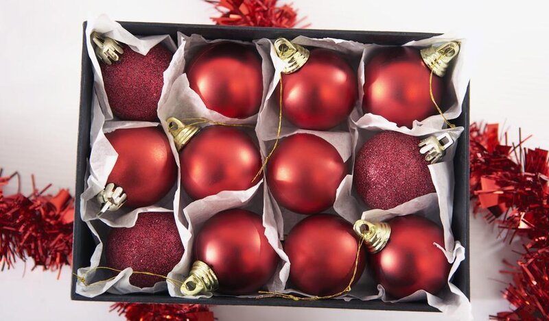Red Ornaments in Box