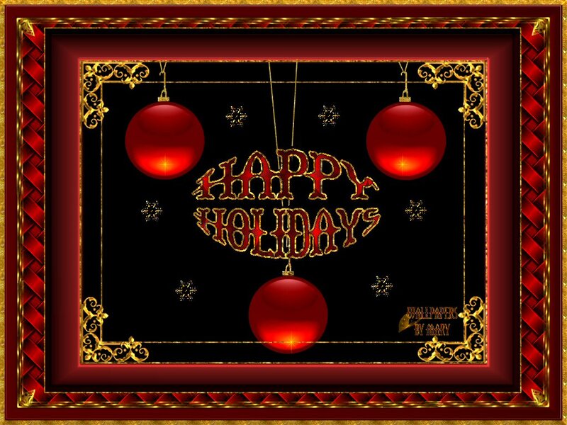Red Ornaments on Black — Festive, Winter