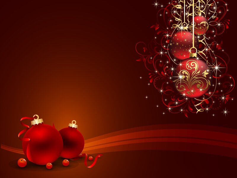 Red Ornaments on Dark Background