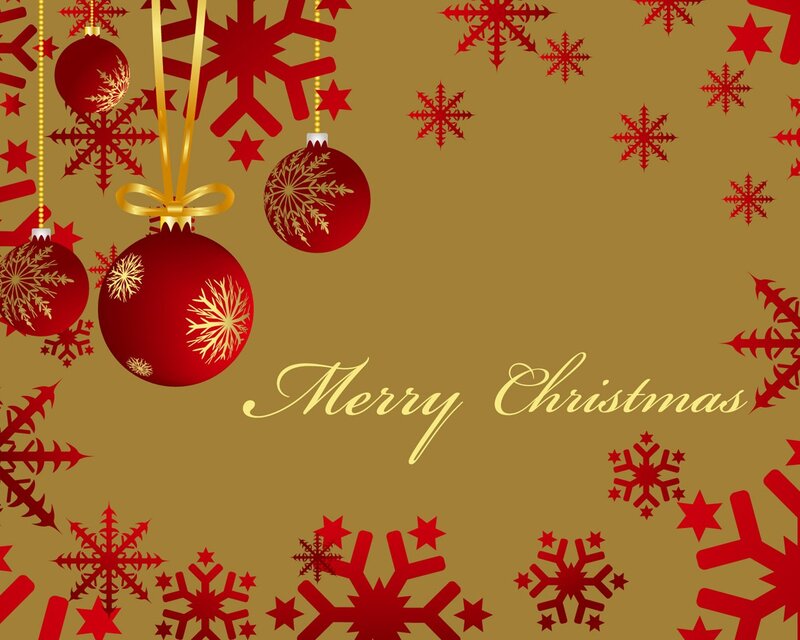 Red Ornaments on Gold