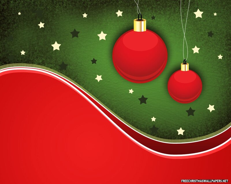 Red Ornaments on Green — Festive, Winter