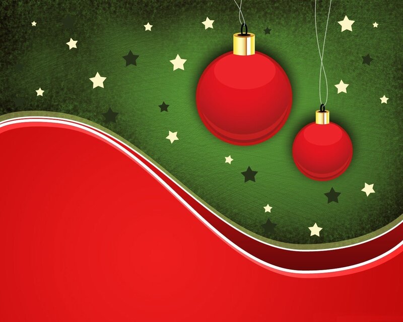 Red Ornaments on Green