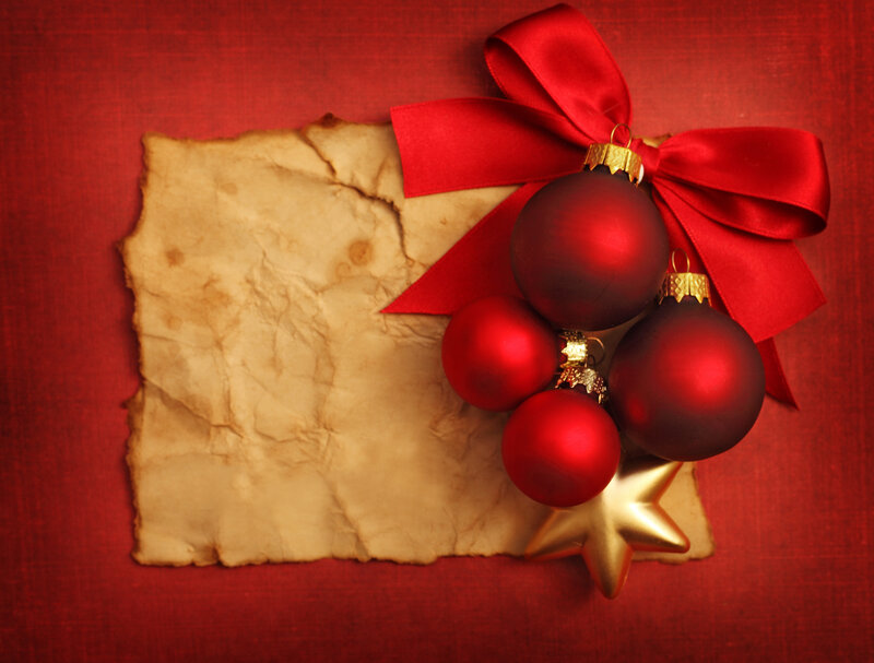 Red Ornaments on Paper