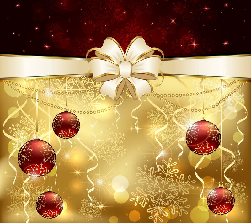 Red Ornaments with Bow