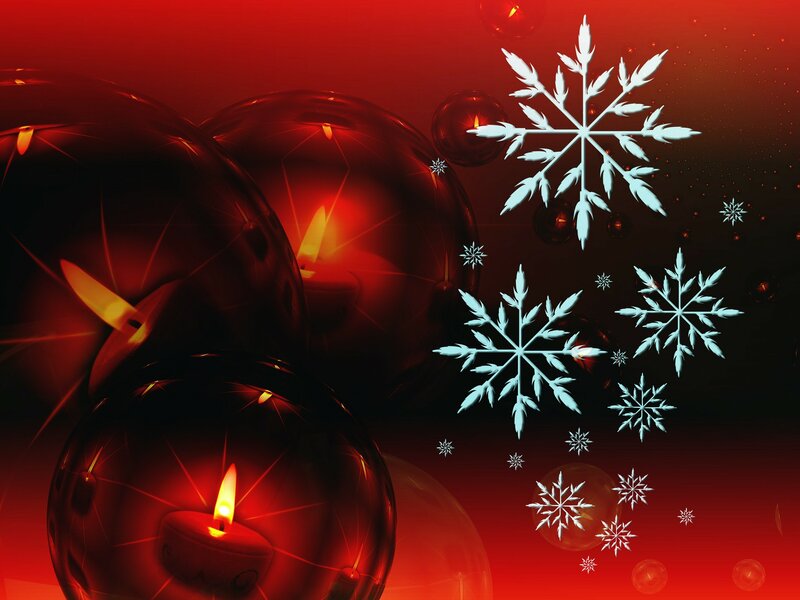 Red Ornaments with Candles