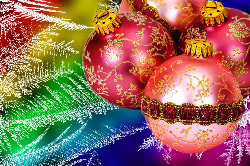 Red Ornaments with Frost