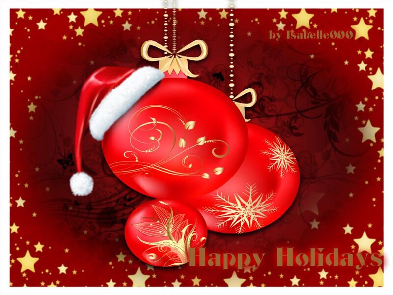 Red Ornaments with Santa Hat